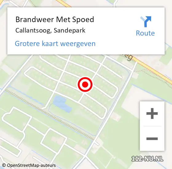 Locatie op kaart van de 112 melding: Brandweer Met Spoed Naar Callantsoog, Sandepark op 12 oktober 2022 09:13