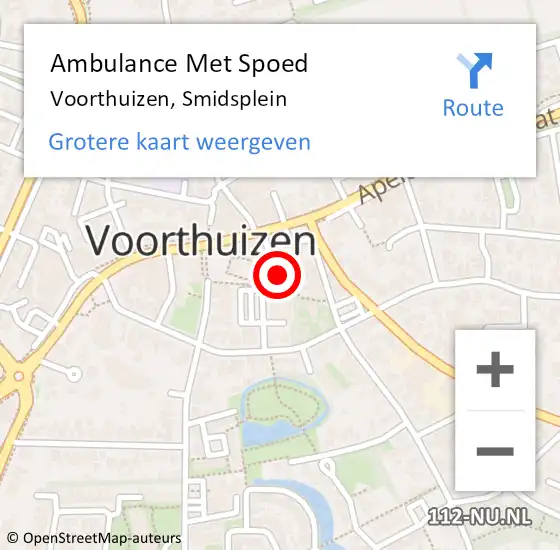 Locatie op kaart van de 112 melding: Ambulance Met Spoed Naar Voorthuizen, Smidsplein op 12 oktober 2022 10:54