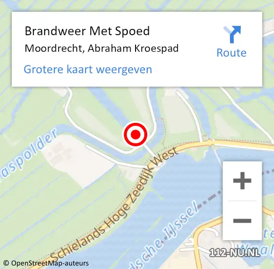 Locatie op kaart van de 112 melding: Brandweer Met Spoed Naar Moordrecht, Abraham Kroespad op 12 oktober 2022 12:30