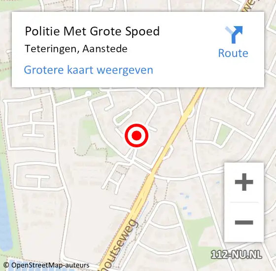 Locatie op kaart van de 112 melding: Politie Met Grote Spoed Naar Teteringen, Aanstede op 12 oktober 2022 12:57