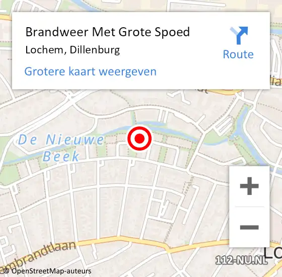 Locatie op kaart van de 112 melding: Brandweer Met Grote Spoed Naar Lochem, Dillenburg op 12 oktober 2022 14:00