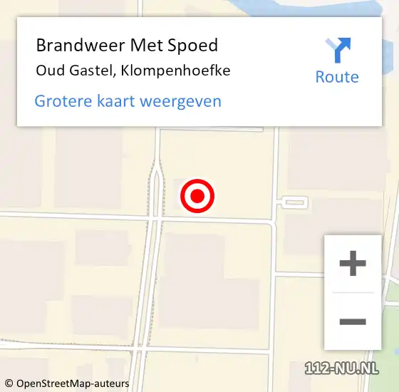 Locatie op kaart van de 112 melding: Brandweer Met Spoed Naar Oud Gastel, Klompenhoefke op 12 oktober 2022 14:05