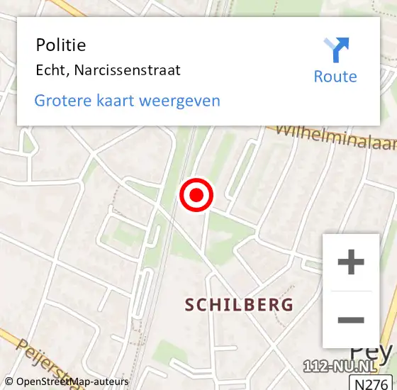 Locatie op kaart van de 112 melding: Politie Echt, Narcissenstraat op 12 oktober 2022 14:16