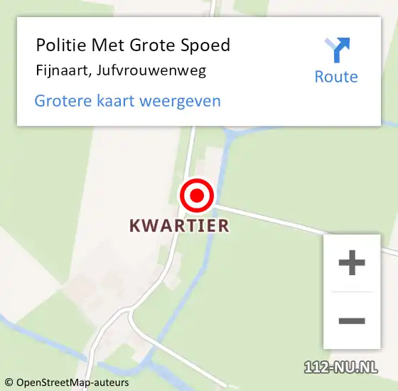 Locatie op kaart van de 112 melding: Politie Met Grote Spoed Naar Fijnaart, Jufvrouwenweg op 12 oktober 2022 14:17