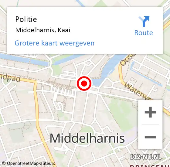 Locatie op kaart van de 112 melding: Politie Middelharnis, Kaai op 12 oktober 2022 15:11