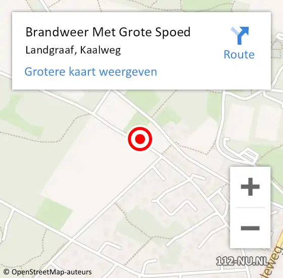 Locatie op kaart van de 112 melding: Brandweer Met Grote Spoed Naar Landgraaf, Kaalweg op 12 oktober 2022 15:49