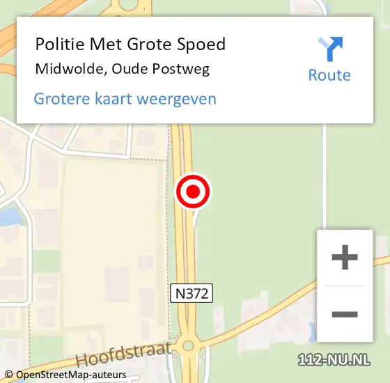 Locatie op kaart van de 112 melding: Politie Met Grote Spoed Naar Midwolde, Oude Postweg op 12 oktober 2022 15:56