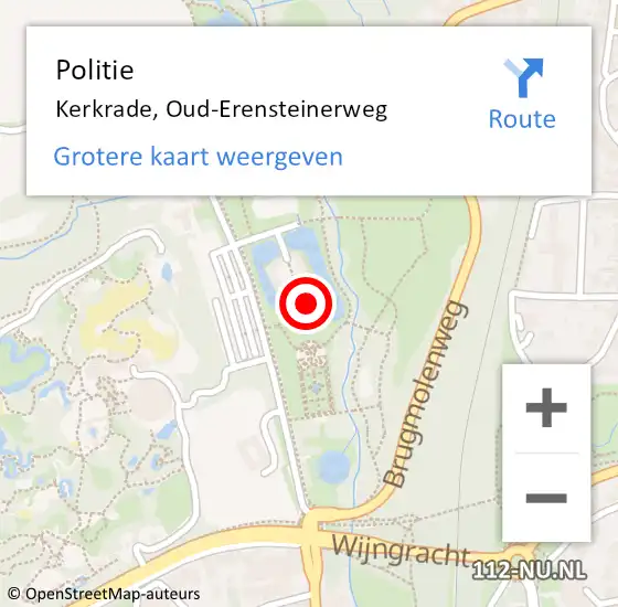 Locatie op kaart van de 112 melding: Politie Kerkrade, Oud-Erensteinerweg op 12 oktober 2022 17:13