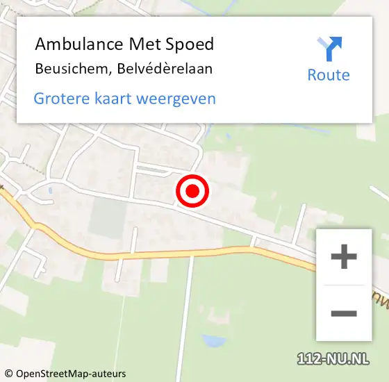 Locatie op kaart van de 112 melding: Ambulance Met Spoed Naar Beusichem, Belvédèrelaan op 12 oktober 2022 17:40