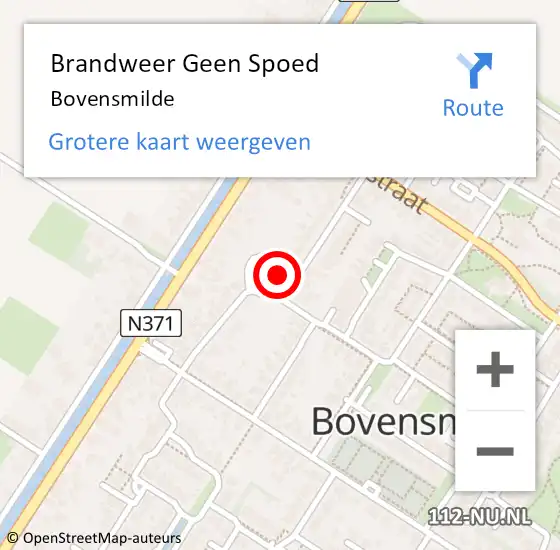 Locatie op kaart van de 112 melding: Brandweer Geen Spoed Naar Bovensmilde op 12 oktober 2022 19:59