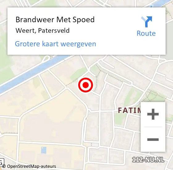 Locatie op kaart van de 112 melding: Brandweer Met Spoed Naar Weert, Patersveld op 12 oktober 2022 20:10