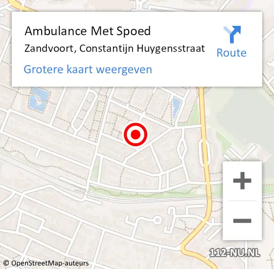 Locatie op kaart van de 112 melding: Ambulance Met Spoed Naar Zandvoort, Constantijn Huygensstraat op 12 oktober 2022 20:13