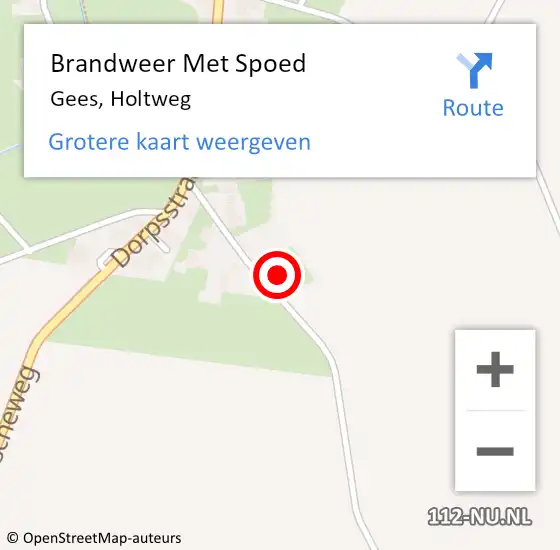 Locatie op kaart van de 112 melding: Brandweer Met Spoed Naar Gees, Holtweg op 12 oktober 2022 20:23