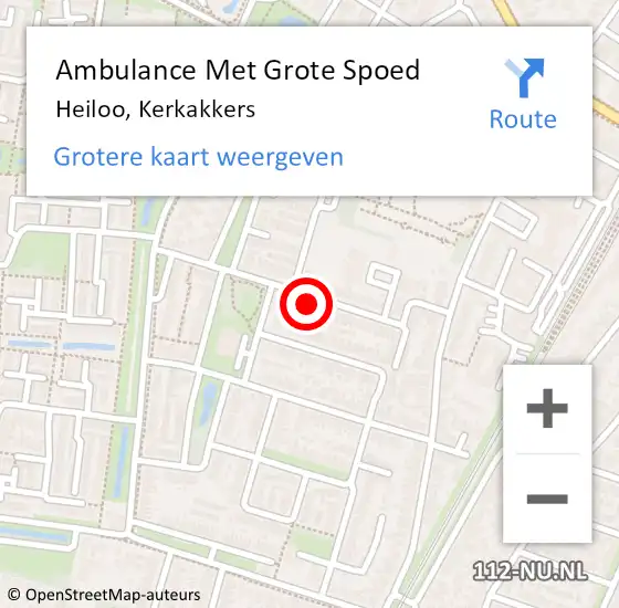 Locatie op kaart van de 112 melding: Ambulance Met Grote Spoed Naar Heiloo, Kerkakkers op 12 oktober 2022 21:00