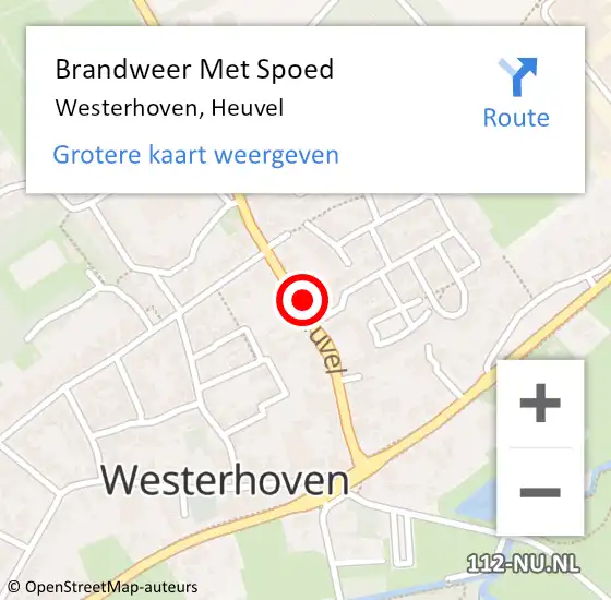 Locatie op kaart van de 112 melding: Brandweer Met Spoed Naar Westerhoven, Heuvel op 12 oktober 2022 21:08