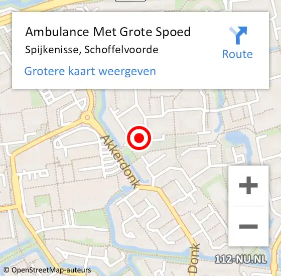 Locatie op kaart van de 112 melding: Ambulance Met Grote Spoed Naar Spijkenisse, Schoffelvoorde op 12 oktober 2022 22:16