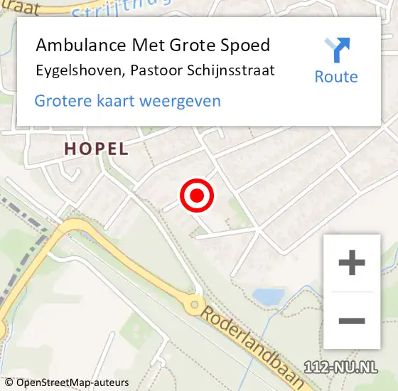 Locatie op kaart van de 112 melding: Ambulance Met Grote Spoed Naar Eygelshoven, Pastoor Schijnsstraat op 1 augustus 2014 11:07