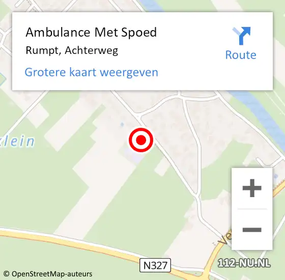 Locatie op kaart van de 112 melding: Ambulance Met Spoed Naar Rumpt, Achterweg op 12 oktober 2022 23:03