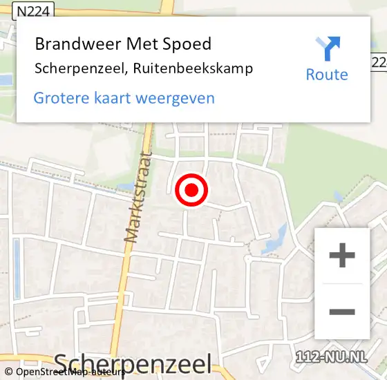 Locatie op kaart van de 112 melding: Brandweer Met Spoed Naar Scherpenzeel, Ruitenbeekskamp op 13 oktober 2022 01:29