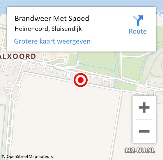 Locatie op kaart van de 112 melding: Brandweer Met Spoed Naar Heinenoord, Sluisendijk op 13 oktober 2022 03:18