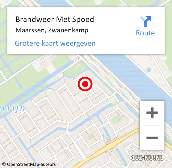 Locatie op kaart van de 112 melding: Brandweer Met Spoed Naar Maarssen, Zwanenkamp op 13 oktober 2022 05:26