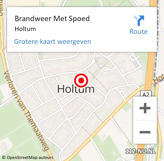 Locatie op kaart van de 112 melding: Brandweer Met Spoed Naar Holtum op 13 oktober 2022 08:00