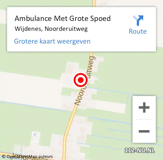 Locatie op kaart van de 112 melding: Ambulance Met Grote Spoed Naar Wijdenes, Noorderuitweg op 13 oktober 2022 08:08