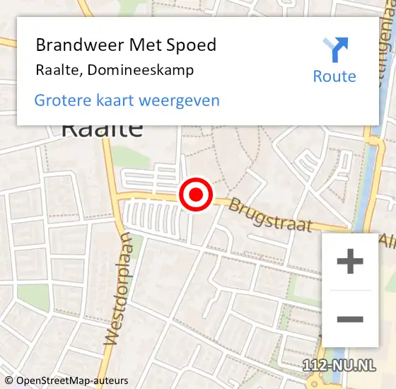 Locatie op kaart van de 112 melding: Brandweer Met Spoed Naar Raalte, Domineeskamp op 13 oktober 2022 08:30