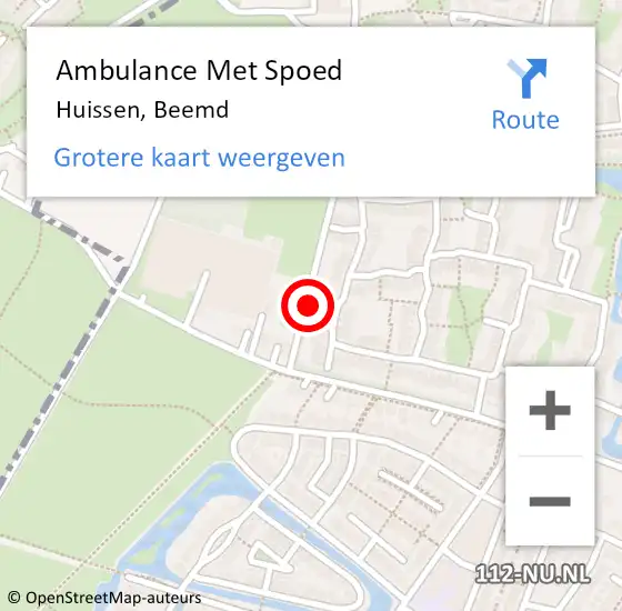 Locatie op kaart van de 112 melding: Ambulance Met Spoed Naar Huissen, Beemd op 13 oktober 2022 08:58