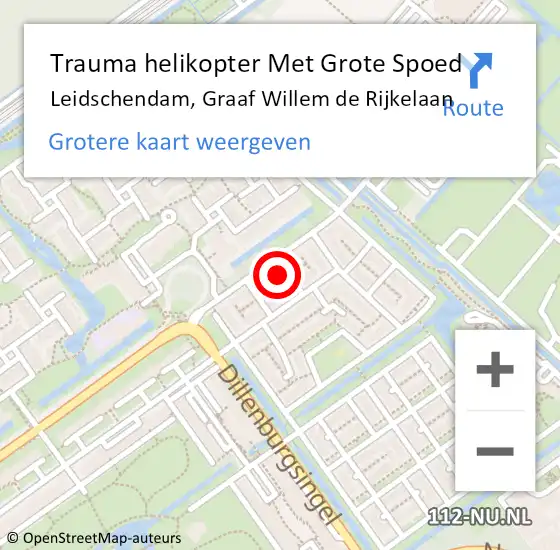 Locatie op kaart van de 112 melding: Trauma helikopter Met Grote Spoed Naar Leidschendam, Graaf Willem de Rijkelaan op 13 oktober 2022 12:37