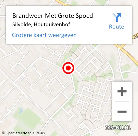 Locatie op kaart van de 112 melding: Brandweer Met Grote Spoed Naar Silvolde, Houtduivenhof op 13 oktober 2022 13:02