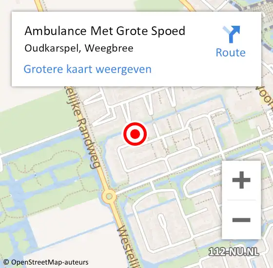 Locatie op kaart van de 112 melding: Ambulance Met Grote Spoed Naar Oudkarspel, Weegbree op 13 oktober 2022 13:34