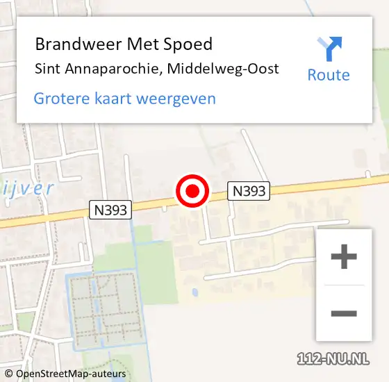 Locatie op kaart van de 112 melding: Brandweer Met Spoed Naar Sint Annaparochie, Middelweg-Oost op 13 oktober 2022 14:01