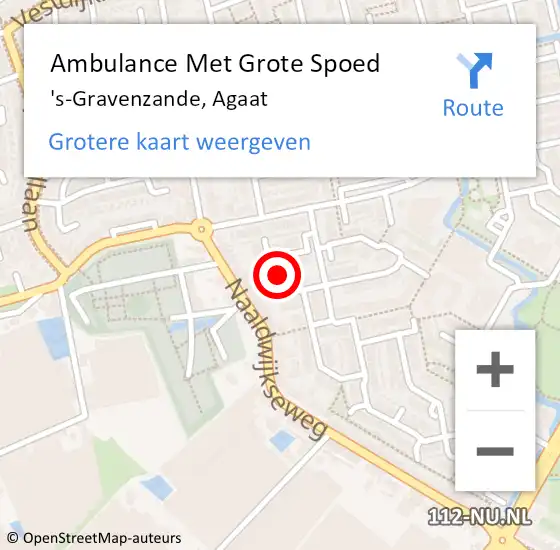 Locatie op kaart van de 112 melding: Ambulance Met Grote Spoed Naar 's-Gravenzande, Agaat op 13 oktober 2022 14:48