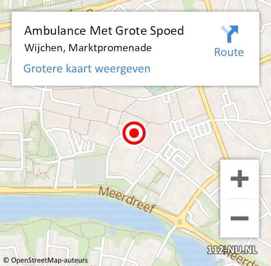 Locatie op kaart van de 112 melding: Ambulance Met Grote Spoed Naar Wijchen, Marktpromenade op 13 oktober 2022 15:56