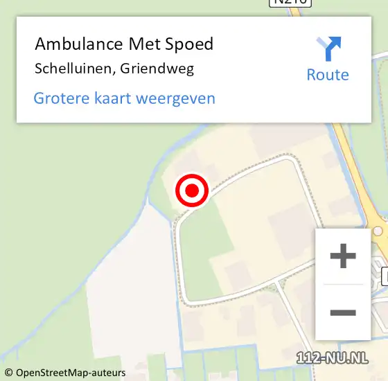 Locatie op kaart van de 112 melding: Ambulance Met Spoed Naar Schelluinen, Griendweg op 13 oktober 2022 16:16