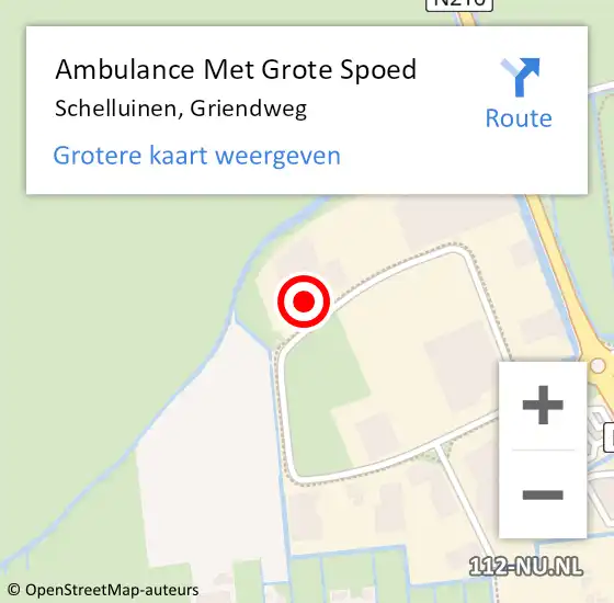 Locatie op kaart van de 112 melding: Ambulance Met Grote Spoed Naar Schelluinen, Griendweg op 13 oktober 2022 16:18