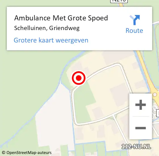 Locatie op kaart van de 112 melding: Ambulance Met Grote Spoed Naar Schelluinen, Griendweg op 13 oktober 2022 16:20