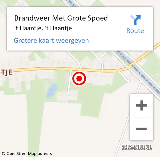 Locatie op kaart van de 112 melding: Brandweer Met Grote Spoed Naar 't Haantje, 't Haantje op 13 oktober 2022 16:48