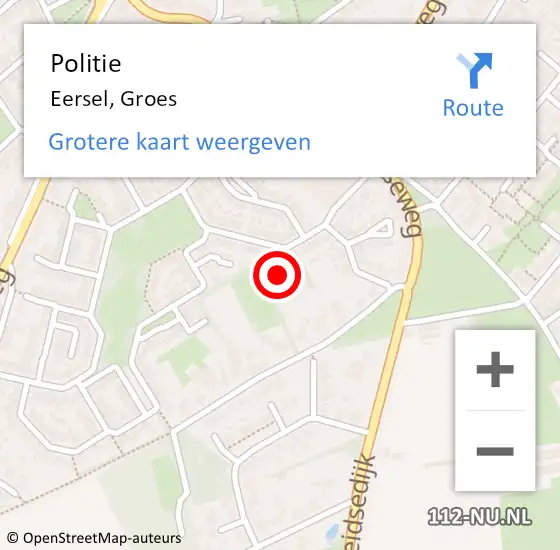 Locatie op kaart van de 112 melding: Politie Eersel, Groes op 13 oktober 2022 16:58