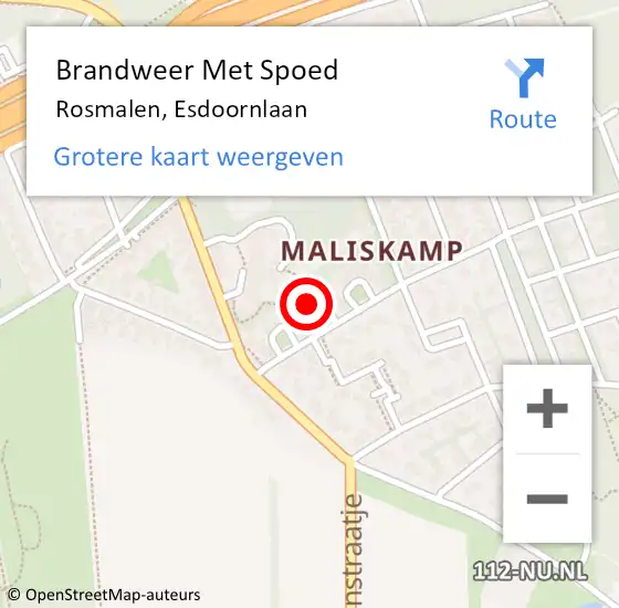 Locatie op kaart van de 112 melding: Brandweer Met Spoed Naar Rosmalen, Esdoornlaan op 13 oktober 2022 17:56