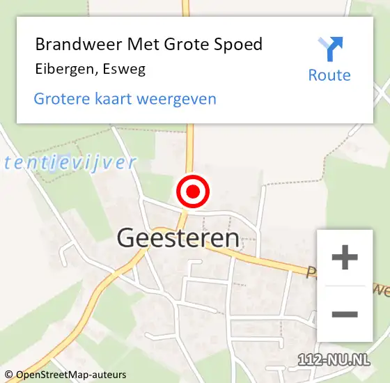 Locatie op kaart van de 112 melding: Brandweer Met Grote Spoed Naar Eibergen, Esweg op 13 oktober 2022 19:15