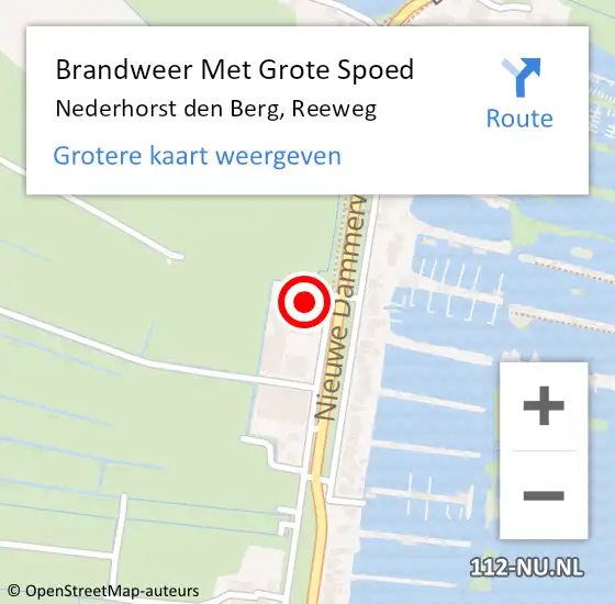 Locatie op kaart van de 112 melding: Brandweer Met Grote Spoed Naar Nederhorst den Berg, Reeweg op 1 augustus 2014 12:44