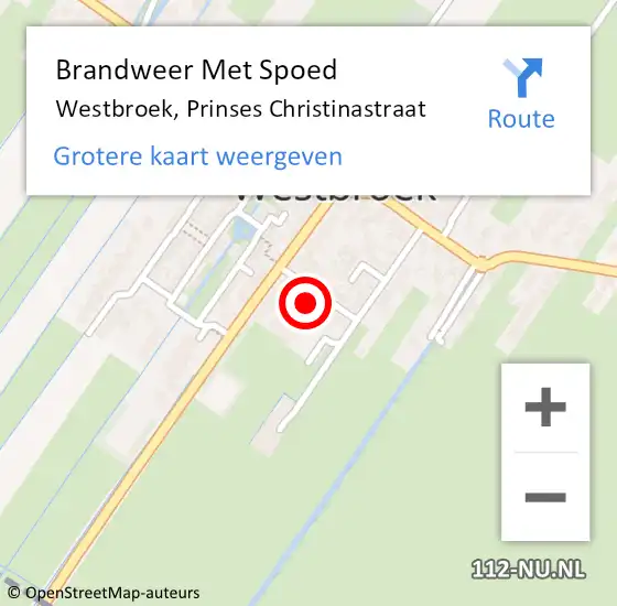 Locatie op kaart van de 112 melding: Brandweer Met Spoed Naar Westbroek, Prinses Christinastraat op 13 oktober 2022 19:28