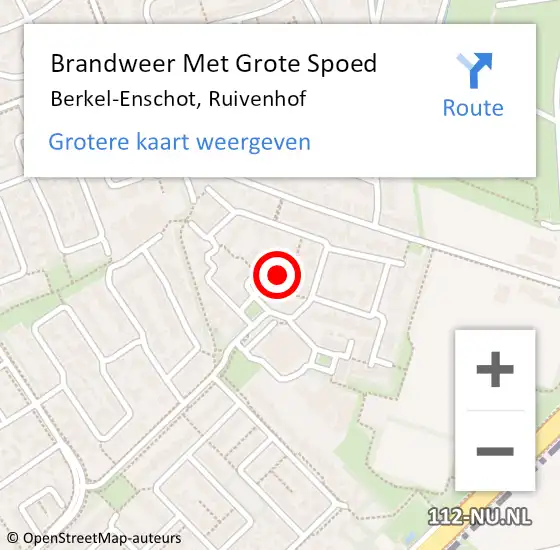 Locatie op kaart van de 112 melding: Brandweer Met Grote Spoed Naar Berkel-Enschot, Ruivenhof op 13 oktober 2022 21:03