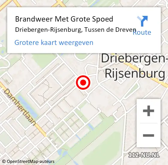 Locatie op kaart van de 112 melding: Brandweer Met Grote Spoed Naar Driebergen-Rijsenburg, Tussen de Dreven op 13 oktober 2022 21:24