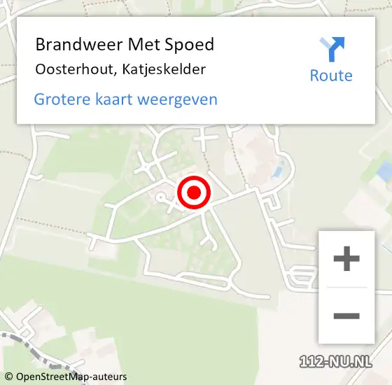 Locatie op kaart van de 112 melding: Brandweer Met Spoed Naar Oosterhout, Katjeskelder op 13 oktober 2022 21:38