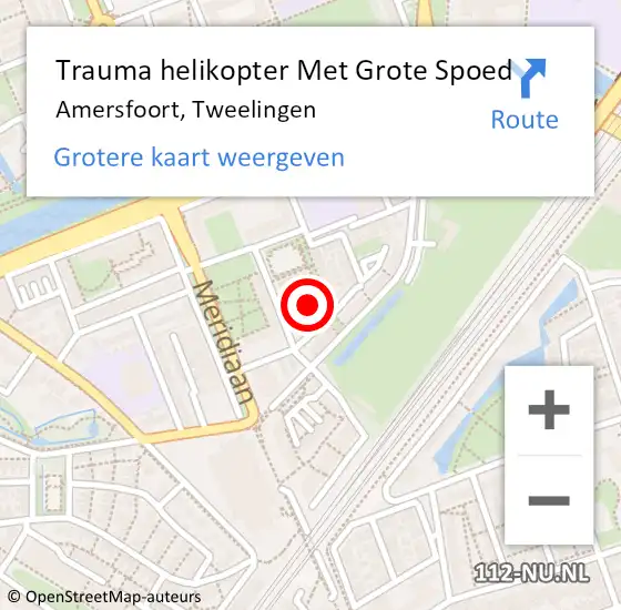 Locatie op kaart van de 112 melding: Trauma helikopter Met Grote Spoed Naar Amersfoort, Tweelingen op 13 oktober 2022 22:40