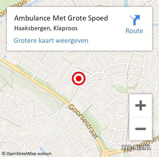 Locatie op kaart van de 112 melding: Ambulance Met Grote Spoed Naar Haaksbergen, Klaproos op 14 oktober 2022 00:26