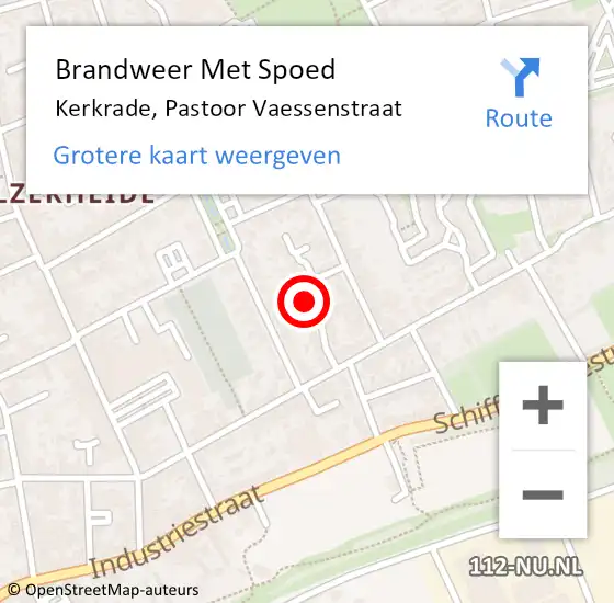 Locatie op kaart van de 112 melding: Brandweer Met Spoed Naar Kerkrade, Pastoor Vaessenstraat op 14 oktober 2022 01:47